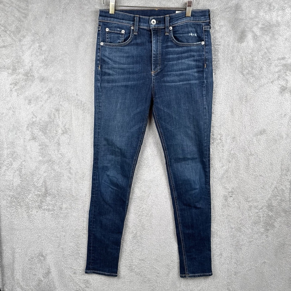 Rag & Bone High‎ Rise Skinny Jean Womens 27 Dark Wash Blue Stretch Denim 10 Inch